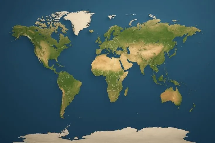 Svět podle dosud užívaných map.