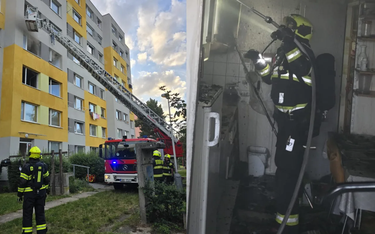 V bytě na Chodově vzplálo umakartové jádro, na místě je pět zraněných