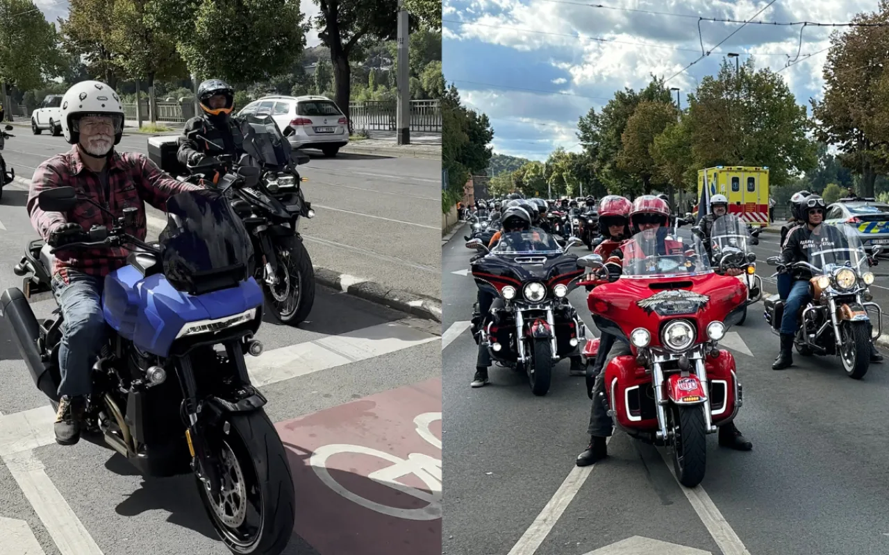 FOTO, VIDEO: Prahou projela kolona 800 motorkářů v čele s prezidentem Pavlem