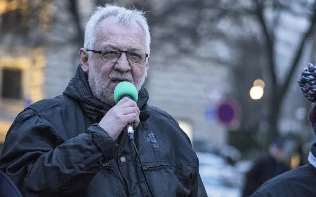 Demonstrace na Václavské náměstí.