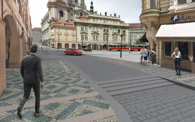 Takhle bude vypadat Malostranské náměstí. Město chce rekonstrukcí zklidnit dopravu.