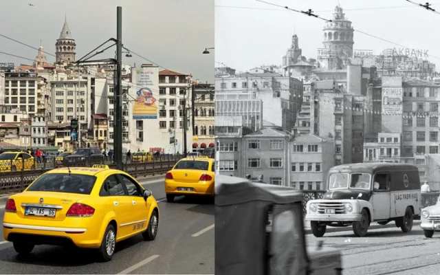 Cestovatelé pořizují srovnávací fotografie podle svých předchůdců.