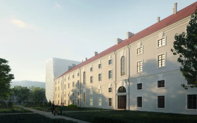VIZUALIZACE: Invalidovnu doplní moderní dostavba. Nově bude areál přístupný veřejnosti