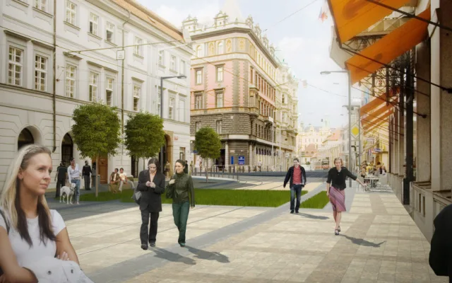 Vizualizace: Ulice Na Poříčí projde změnami. S opravou chce Praha začít příští rok