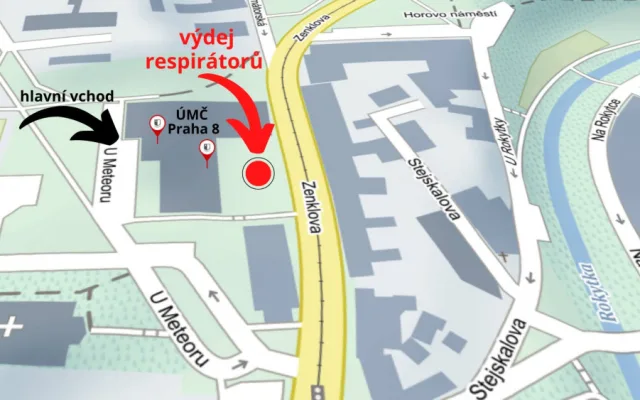 Výdej respirátorů v Praze 8