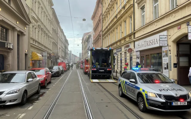 Požár bytu v Praze přerušil dopravu. Hasiči zachránili čtyři lidi a jednoho psa