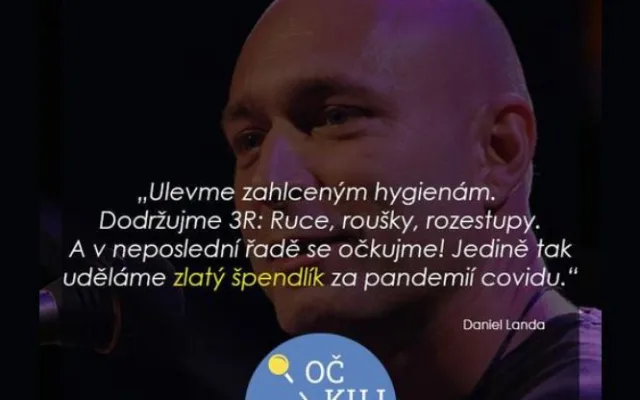 Očkuj se i ty, vyzývá Landa, jde však o fake. Doufáme v žalobu, říkají autoři koláží