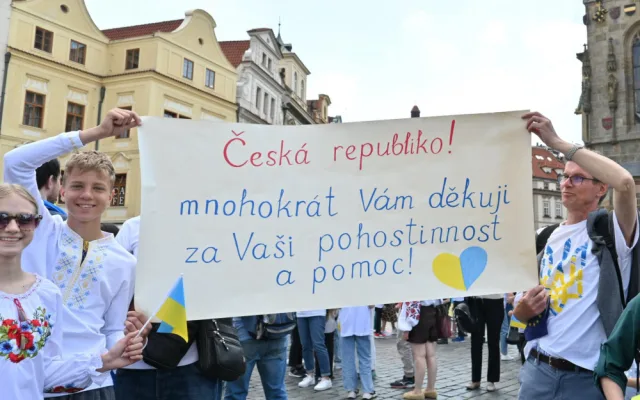 Děkujeme, Česká republiko! Prahou prošel průvod Ukrajinců