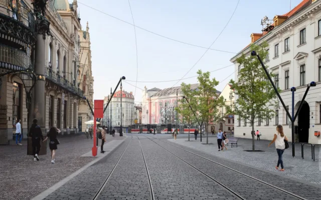 VIZUALIZACE: Ulicí Na Příkopě bude jezdit tramvaj. Zastávku bude mít před Obecním domem