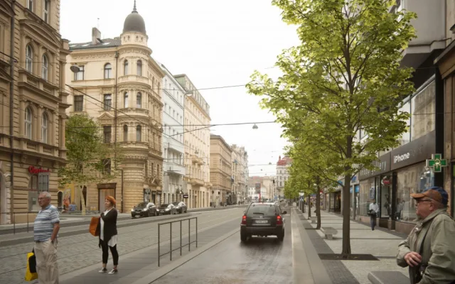 VIZUALIZACE: Ulicí Na Příkopě bude jezdit tramvaj. Zastávku bude mít před Obecním domem