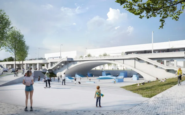 VIZUALIZACE: Libeňský most vylepší kavárny, kluziště i skatepark