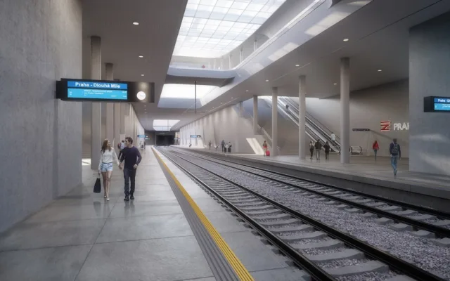 VIZUALIZACE: Železniční terminál na trati k letišti dostal podobu