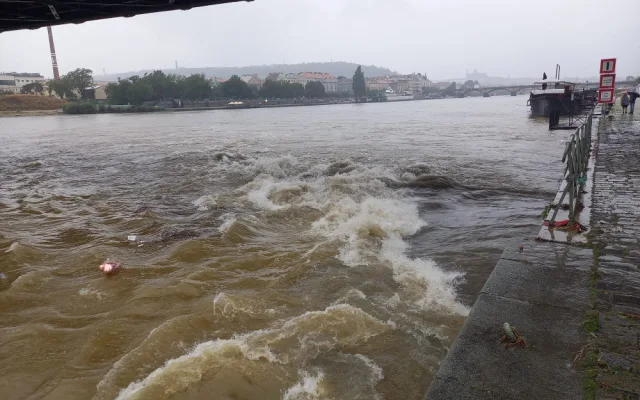 Botič po vlití do Vltavy.