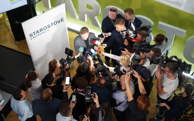 Situace ve volebním štábu STAN. Foto: Honza Faltus