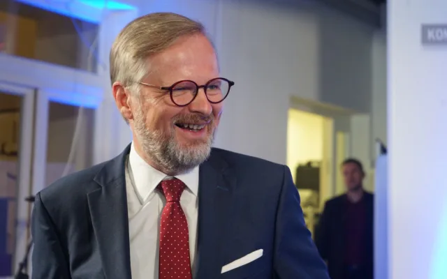 Petr Fiala ve volebním štábu SPOLU. Foto: Honza Faltus