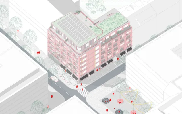 VIZUALIZACE: Nový dům v Holešovicích bude mít šedesát bytů a zelenou střechu