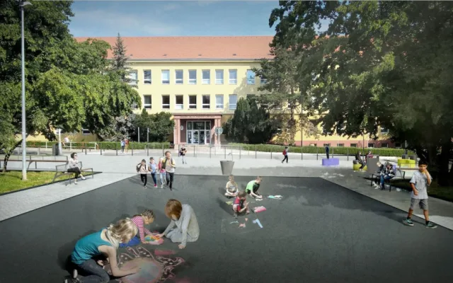 VIZUALIZACE: Praha 6 opravuje park v Bubenči. Přidá lavičky a fontánu, hotovo by mělo být na jaře