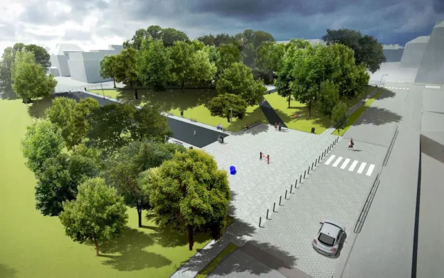 VIZUALIZACE: Praha 6 opravuje park v Bubenči. Přidá lavičky a fontánu, hotovo by mělo být na jaře