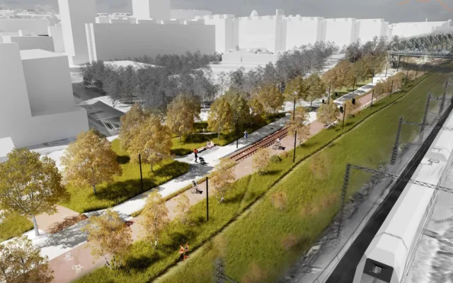 VIZUALIZACE Praha má územní rozhodnutí pro drážní promenádu v Praze 10