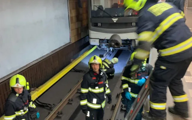 Mladá nevidomá žena spadla do kolejiště metra i se svým vodicím psem