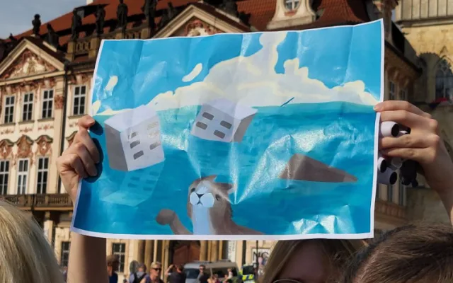 Happening na Staroměstském náměstí upozornil na ekocidu na Ukrajině
