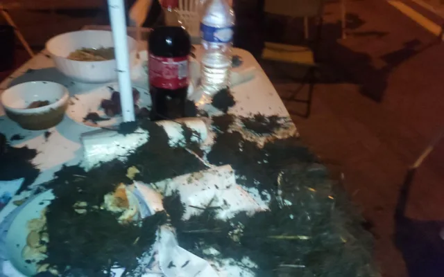 Petiční stánek u Úřadu vlády zasypali hnojem. Věc řeší policie
