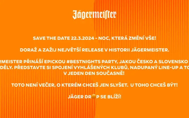 Zažij největší odhalení v historii Jägermeister