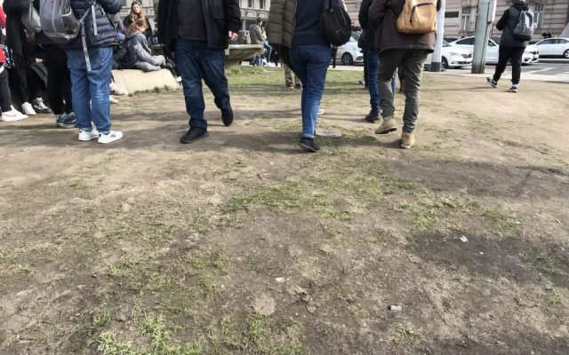 Praha nahradila zadupaný trávník u Tančícího domu novým za dvě stě tisíc. Vstupu brání ploty, turisté se tam ale vrátí