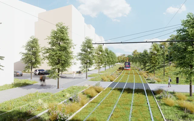 Nová tramvajová trať Olšanská – Habrová, úsek mezi zastávkami Malešická a Nad Kapličkou