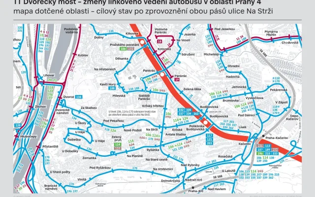 Dvorecký most se otevře za dva týdny. Tramvaje a autobusy zamíří do nových tras