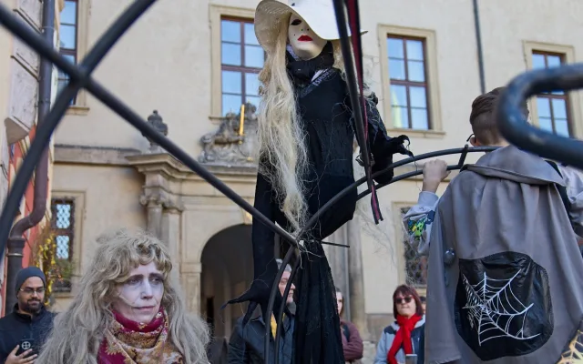 OBRAZEM: Bubny, masky a plameny na Kampě. Malá Strana ožila filipojakubskou nocí