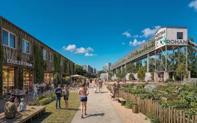 VIZUALIZACE: Místo betonárny chce radnice Prahy 8 na Rohanu městskou farmu