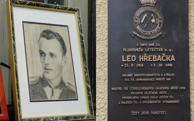 Válečný letec Leo Hřebačka má v Kobylisích pamětní desku. Sloužil u RAF