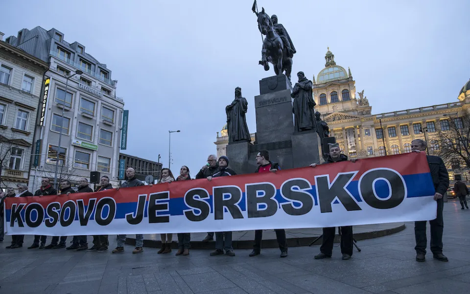 Demonstrace na Václavské náměstí.