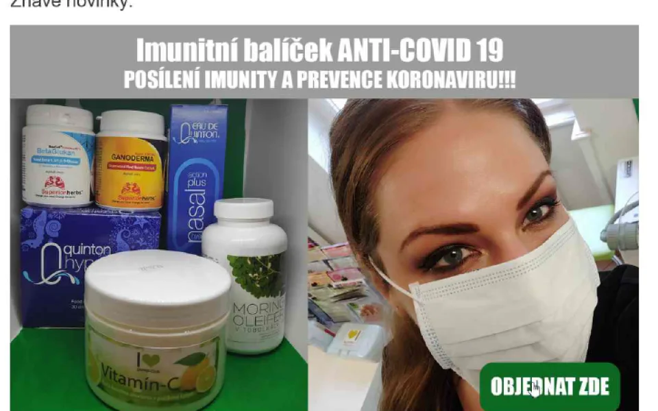 Prodejci parazitují na koronavirové epidemii. Doplňky stravy prodávají díky neověřeným tvrzením.