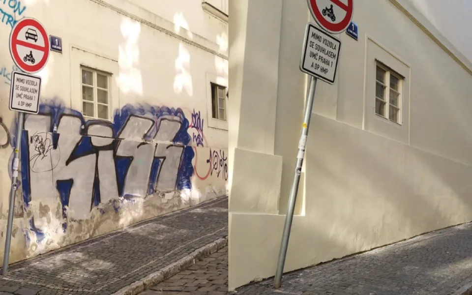 FOTO: Z ulice U lanové dráhy zmizely graffiti. Opraveny byly fasády i dveře