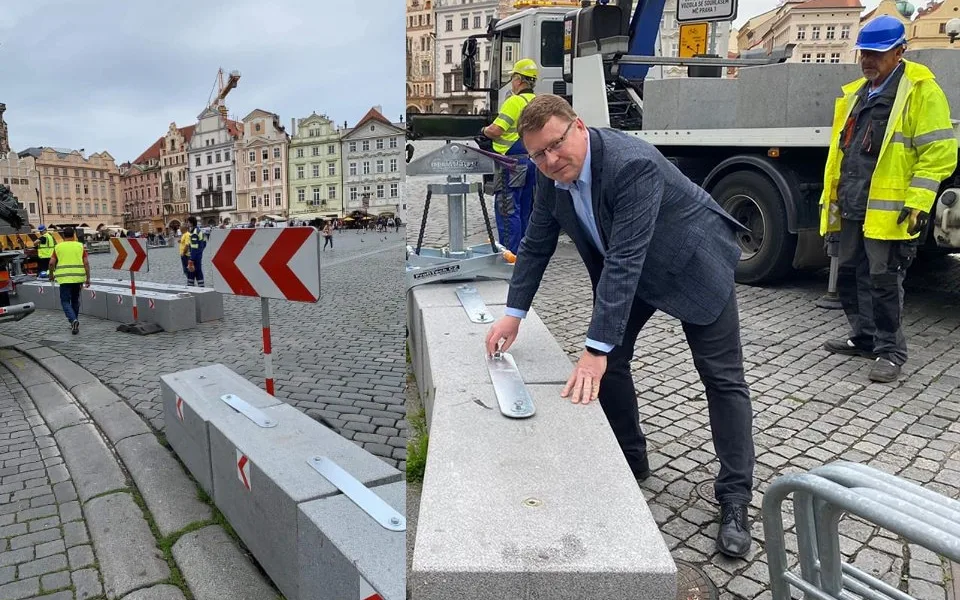 Nevzhledné bloky zmizely ze Staroměstského náměstí. Nové řešení veřejnost obratem zkritizovala.