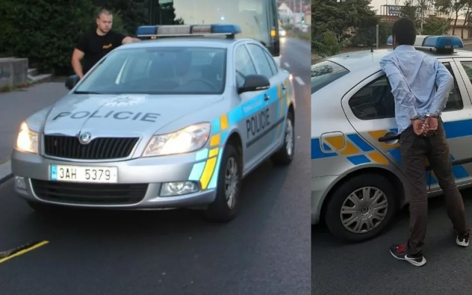 FOTO: Útočník se sekerou v ruce honil jiného muže a křičel, že ho zabije. Pak ji hodil po policistech