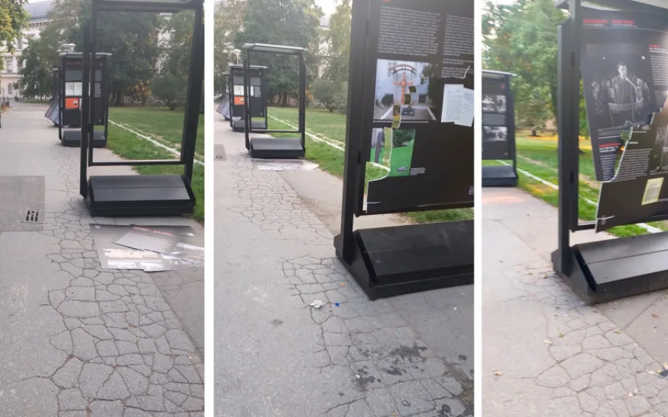 Vandalové poničili výstavu o Miladě Horákové. Škoda jde do desítek tisíc korun.