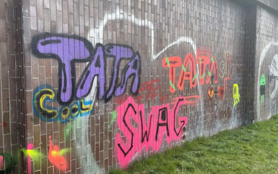 Otec vzal děti sprejovat na zeď. Myslel si, že jde o legální plochu, ta byla o kus dál