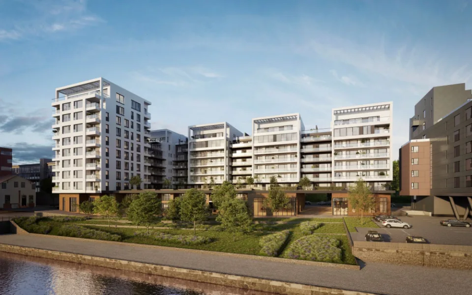 Revitalizace holešovického přístavu pokračuje výstavbou další části rezidenčního komplexu Prague Marina