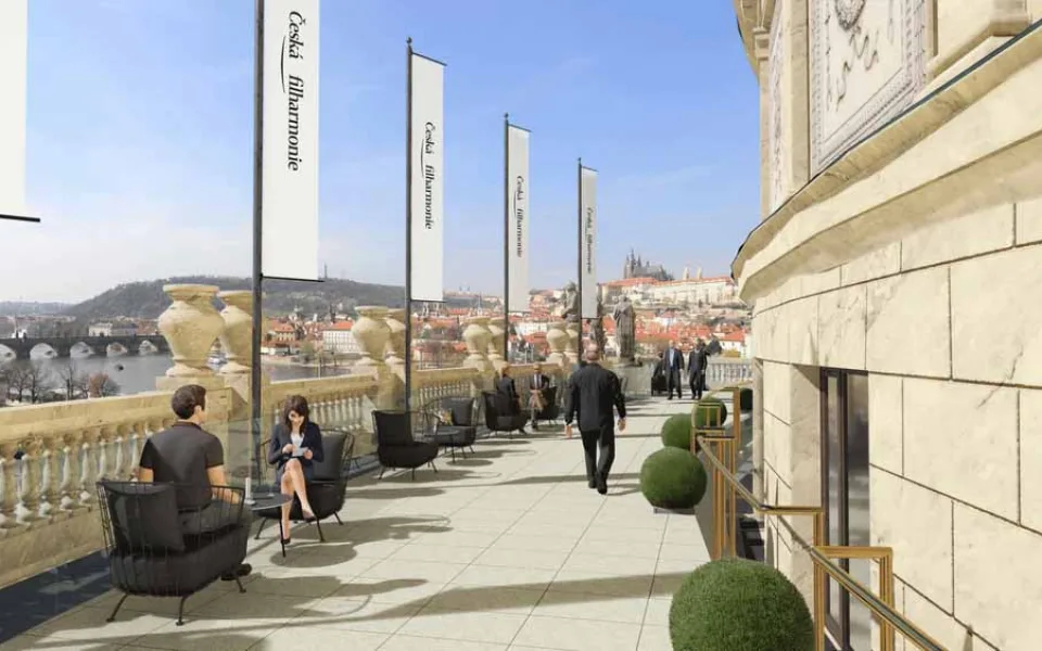 Terasa Rudolfina bude přístupná pro veřejnost. Česká filharmonie představila návrh