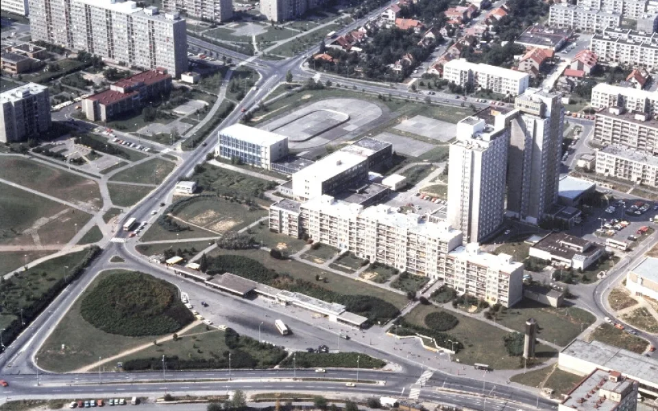 letecké foto Jižního Města ze začátku 90. let