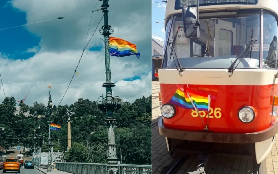 Dnes začíná festival Prague Pride. Duhová vlajka je na radnici, tramvajích i na přechodech