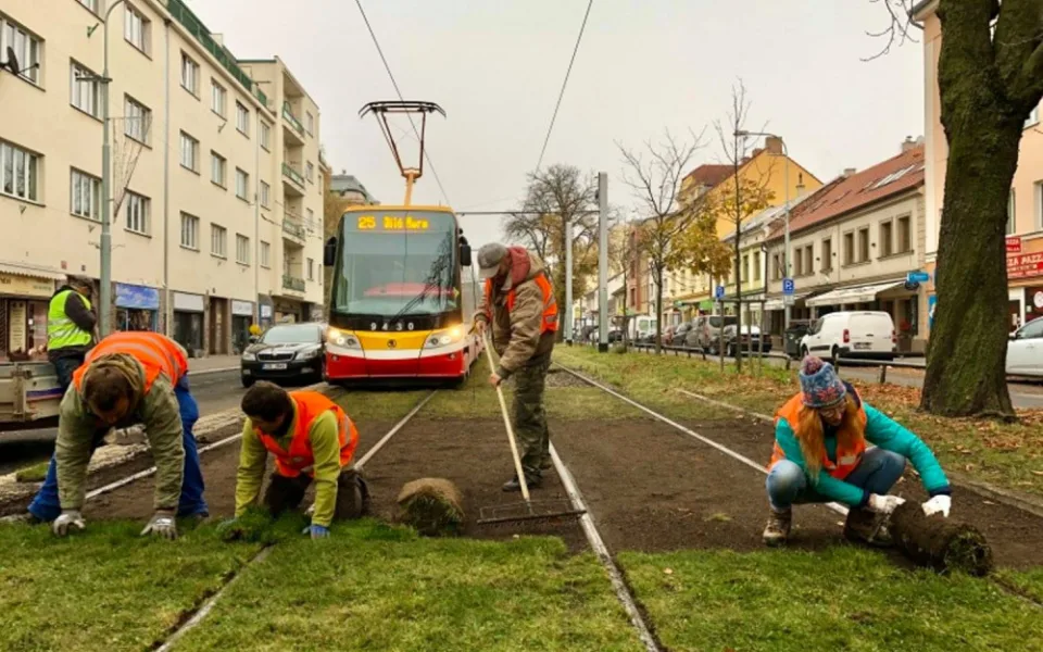 Praha je součástí vědeckého experimentu. Dopravní podnik testuje speciální travní koberce