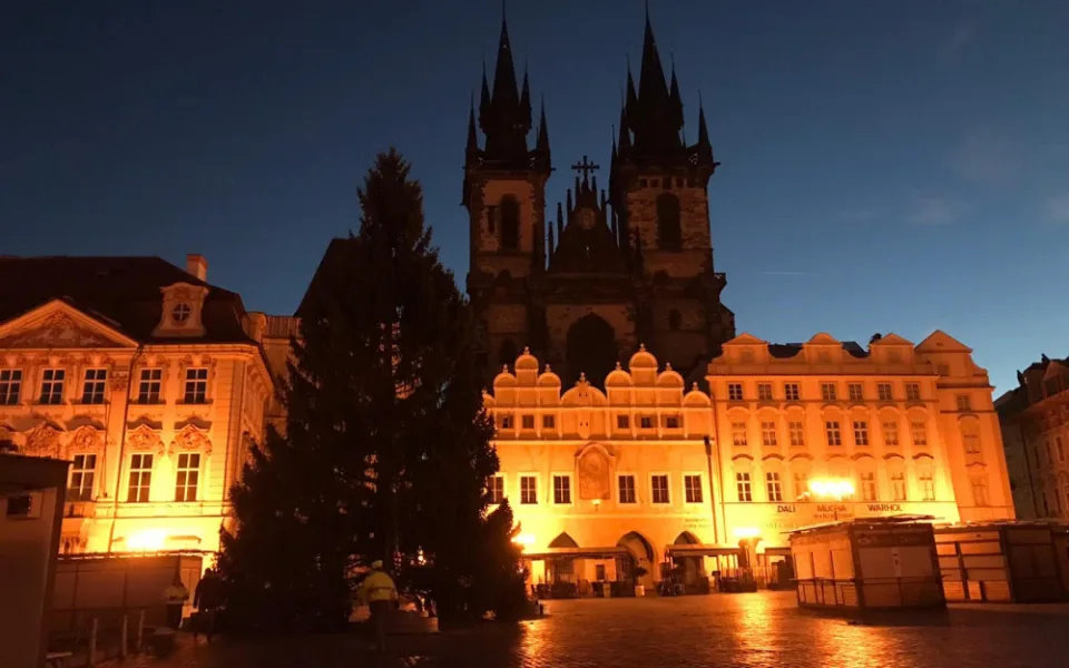 Vánoční strom pro Prahu už stojí na Staroměstském náměstí. Podívejte se