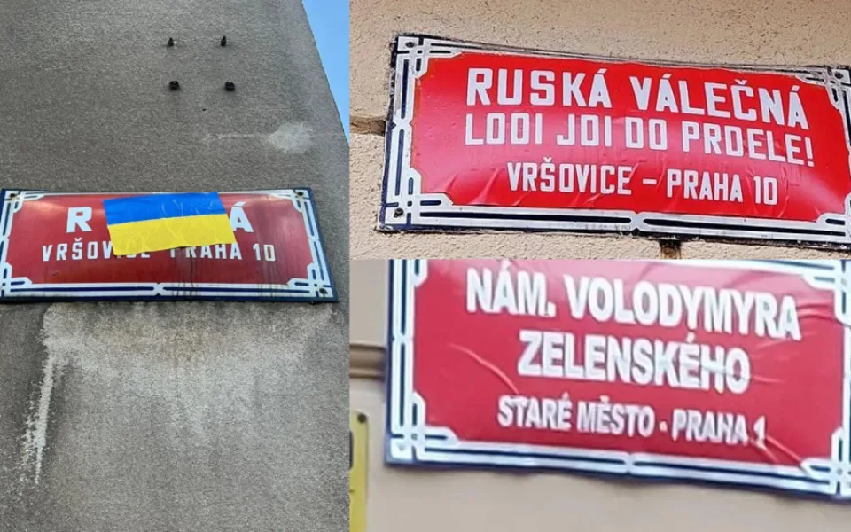 Ruská válečná lodi, jdi do p*dele nebo náměstí Volodymyra Zelenského. Pražané dávají místům nová jména