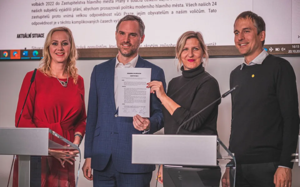 Piráti a Praha Sobě uzavřeli dohodu, v povolebním jednání budou postupovat spolu