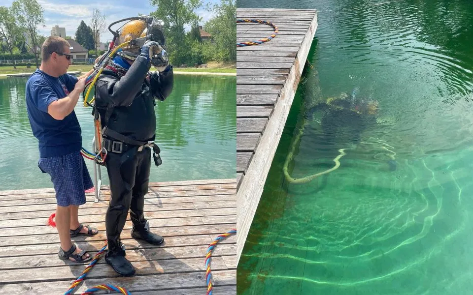 Koupaliště na Lhotce čistili od plžů i potápěči. Voda je v pořádku