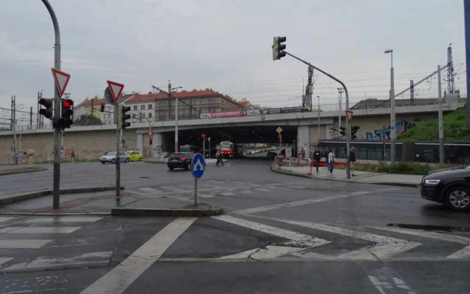 Křižovatka U Bulhara v Praze.